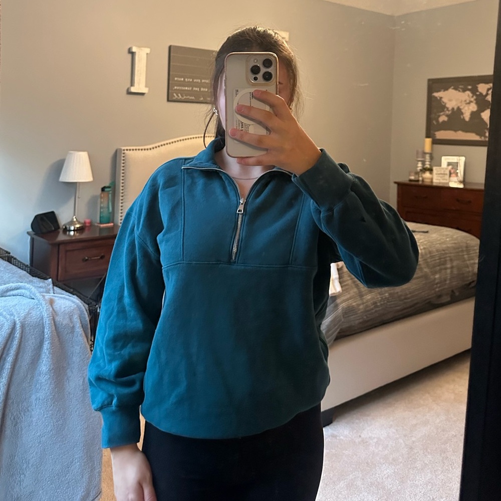 Abercrombie & Fitch Blue Zip Up Sweater